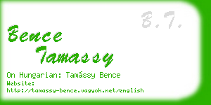 bence tamassy business card